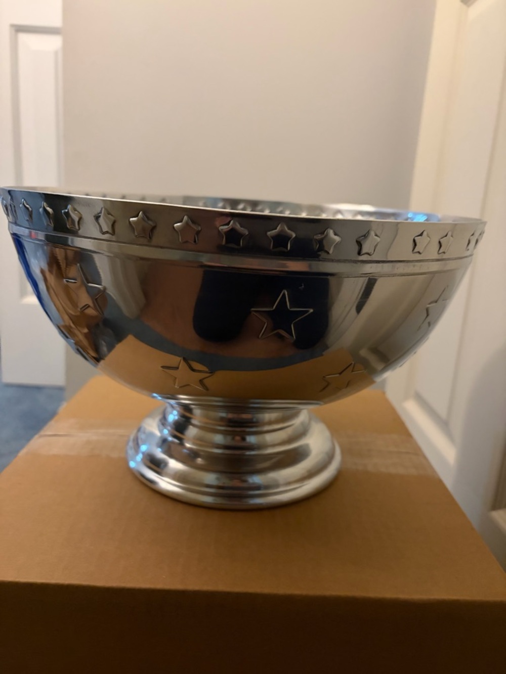 Lenox Silver Star Motif Pedestal Bowl